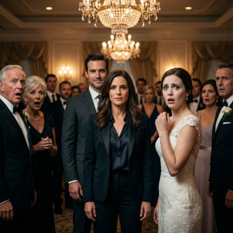 En la boda de mi hermana, ella sonrió con desprecio y me presentó a su jefe diciendo: —Esta es la vergüenza de nuestra familia.  Mis padres se rieron sin pudor. El jefe de mi hermana permaneció en silencio, observándolos a todos con atención. El ambiente se volvió tenso, pesado, casi irrespirable. Entonces él sonrió con calma y dijo:  —Interesante… porque estás despedida.