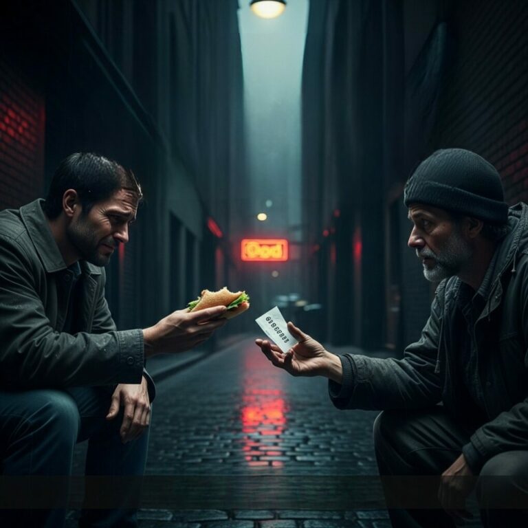 “My world ended the day Sarah died, but the nightmare was only beginning. As I handed a sandwich to a ragged stranger, he gripped my wrist with terrifying strength. ‘She didn’t just slip, son,’ he hissed, pressing a blood-stained note into my palm. ‘Your father-in-law pulled the strings. Now, it’s time to make him pay.’ My blood ran cold. Was my grief a lie, or was I about to become a monster for the truth?”