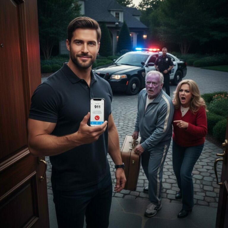 “Twelve years ago, my father’s fist hit my face at my mother’s own funeral. He chose his mistress over his flesh and blood, snarling, ‘You’re nothing to us but trash.’ But yesterday, the ‘trash’ built a kingdom. When they stood at my gates, demanding my spare keys and shouting, ‘We’re moving in, it’s our right!’, I didn’t scream. I just smiled, dialed 911, and whispered into the phone: ‘Officer, there are two intruders on my property. Remove them.’ The look on their faces? Priceless. But the real revenge was only just beginning…”