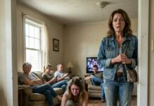 I bought my daughter a quiet country house, thinking it would be her refuge. When I arrived unannounced, I found her crying—her husband’s entire family had moved in. Her mother-in-law snapped, “A daughter-in-law should earn her keep,” while my daughter scrubbed floors with shaking hands. I picked up my phone. Five minutes later, the suitcases were on the lawn. I looked at them through the gate and said just three words: “GET OUT NOW”