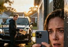 I thought I was just being kind to a starving stranger, but her grip on my wrist was like ice. ‘If you step inside your house tonight, you’ll never walk out again,’ she whispered, her eyes wide with terror. My heart stopped. What did this homeless woman know about my life? I stood frozen, clutching my keys, as she pointed toward the shadows of my own driveway