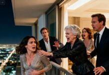 I raised my glass and smiled, “I’m pregnant.” The room glittered with chandeliers—then my mother-in-law laughed coldly. “Nice trick,” she said. “Trying to steal my son’s millions?” Before I could react, she shoved me toward the balcony rail. “Prove it. Jump—or admit you’re lying.” Hours later in the ER, the doctor looked up from the scan and said softly, “This isn’t a fake pregnancy… but what we found will change this family forever.”