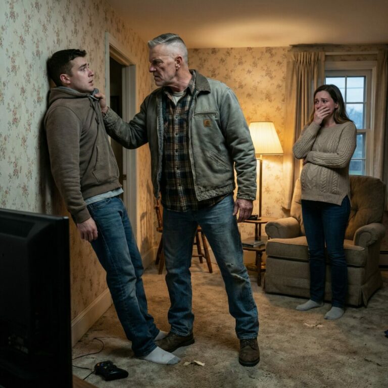 I never told my son-in-law that I was the most feared Drill Sergeant in Marine history. He forced my pregnant daughter to scrub the floors while he played video games. “Miss a spot and you don’t eat,” he sneered. I couldn’t take it anymore. I kicked the power cord, shutting off his game. He jumped up, furious. “You crazy old fool!” Before he could blink, I had him pinned against the wall by his throat, feet dangling off the floor. “Listen closely, maggot,” I growled. “Boot camp starts now.”