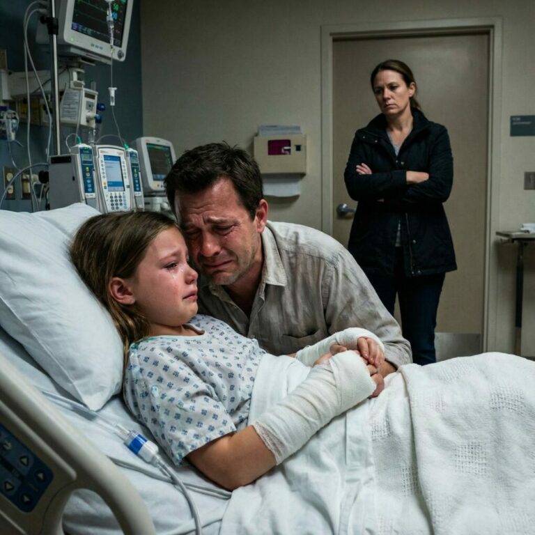 El hospital llamó: «Su hija de ocho años está en estado crítico». Cuando llegué, mi hija susurró: «Mi madrastra me quemó las manos… dijo que los ladrones se lo merecen». Yo solo tomé pan porque tenía hambre.