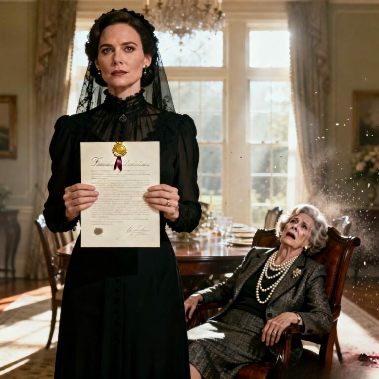 The Widow’s Revenge “My mother-in-law tossed my suitcase into the rain, her eyes cold as ice. ‘Get out,’ she sneered, ‘My son is gone, and so is your claim to this fortune. Find another place to die.’ I felt my world shattering—until the lawyer arrived with a smirk. ‘Wait,’ he whispered, handing me the real will. As I read the secret clause, I looked up and smiled. ‘Actually, Diane… you’re the one who needs to pack.'”