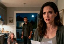 I froze when she rolled her suitcase into my apartment and handed me a paper. “These are my rules,” she said coldly. “What you cook. How you dress. When you wear makeup.” That night, I found her sobbing in my kitchen. My husband whispered, “What did you do?” I looked at him and replied quietly— and everything changed.