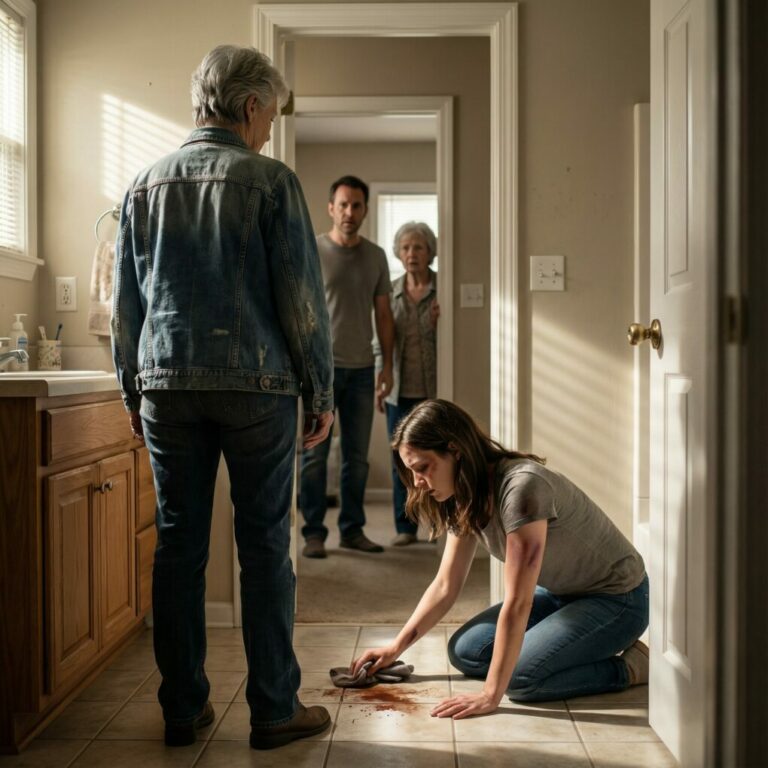 «Mamá, ven a buscarme, por favor…» La llamada se cortó y la sangre se me heló. No llamé a la policía; llamé a mi unidad. Su suegra bloqueó la puerta, sonriendo con desprecio.  —Está casada. Es un asunto de familia.  Sostuve su mirada, templada por la guerra.  —Ya no.  Una sola patada destrozó la puerta. Cuando vi a mi hija restregando sangre de las baldosas, supe que aquello no era un matrimonio: era tortura. Creyeron que yo era solo una mujer mayor. Se equivocaron.