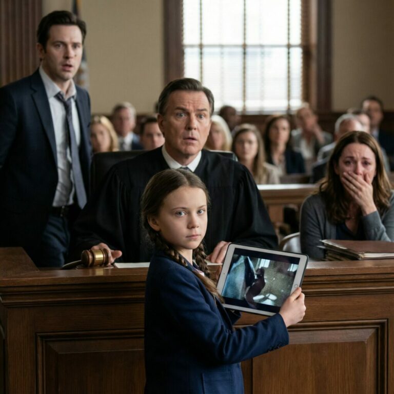 My husband files for divorce, and my 10-year old daughter asks the judge: “May I show you something that Mom doesn’t know about, Your Honor?” The judge nodded. When the video started, the entire courtroom froze in silence.