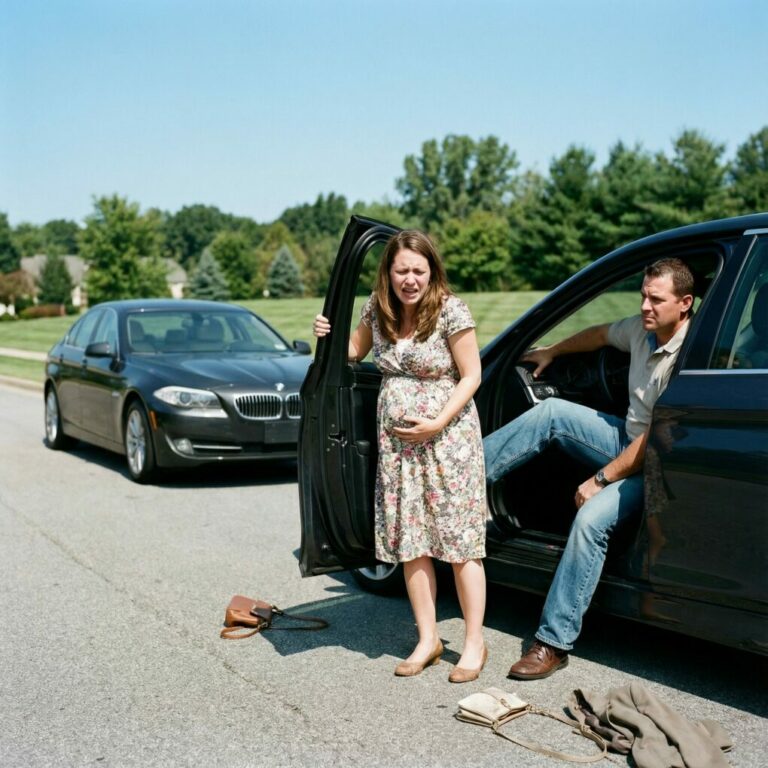 I never thought I would be abandoned for a superstition. “Get out,” he hissed, shoving me onto the cold roadside, his eyes more afraid of bad luck than of losing me. I wrapped my hands around my pregnant belly, whispering, “You’ll regret this.” As his car disappeared into the dark, I kept walking—toward a future he could never buy back. But fate was already preparing its cruelest lesson.