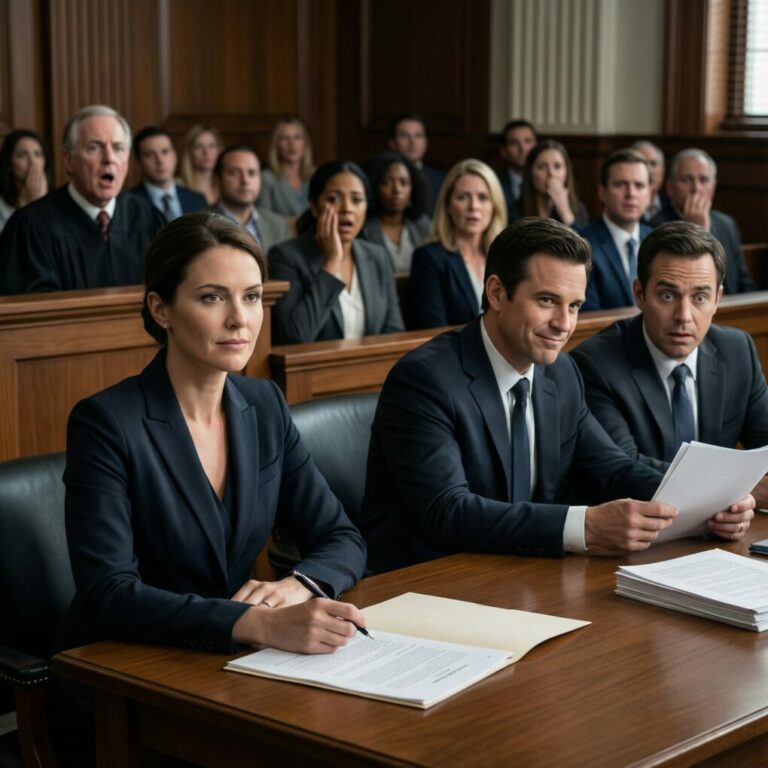 When my husband demanded a divorce, he sneered, “I want the house, the cars—everything except the boy.” My lawyer leaned close. “Fight this.” I met his eyes and whispered, “Give him all of it.” Gasps rippled through the courtroom as I signed every page. He smiled, certain he’d won… until his own lawyer suddenly froze mid-sentence, staring at the evidence I’d been waiting for.