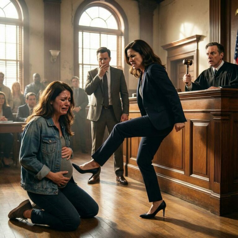 The mistress k!cked the p.r.e.g.n.a.n.t wife in the middle of the trial — the millionaire didn’t know the judge is her father…