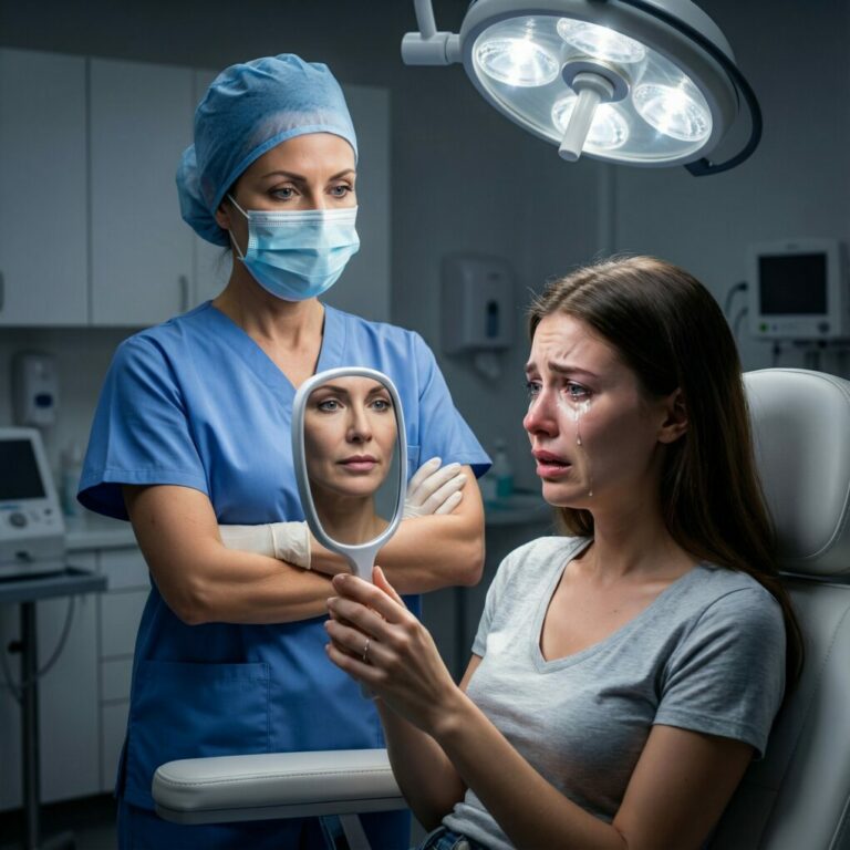 I never told my husband’s mistress that I was the renowned plastic surgeon she booked a consultation with. She didn’t recognize me in my mask and scrubs. She pointed to a photo of me on her phone and said, “I want to look better than this hag my boyfriend is married to. Make me younger so he finally dumps her.” I simply smiled behind my mask and nodded. The surgery was a masterpiece. She believed she was waking up with a face that would make me weep with envy. But when the final bandage was peeled away, her face went pale.