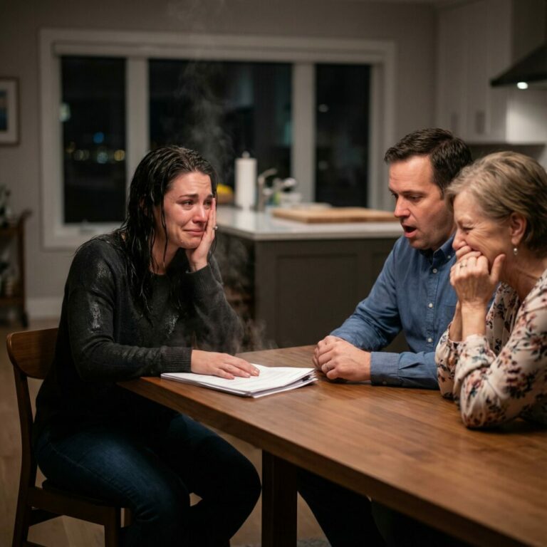 At the family dinner, my husband poured hot soup on my head while his mother laughed.. Then he said “You’ve got 10 minutes to get out.” I wiped my face pulled some papers from my bag laid them on the table and said calmly “You’re right. 10 minutes later…”