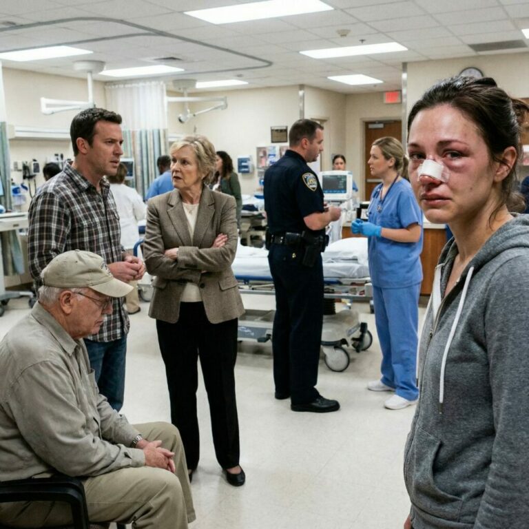 My husband shoved me against the refrigerator, then kicked me so hard with his knee that my nose broke. I was bleeding, trembling, and reached for my phone—until my mother-in-law snatched it away. “Just a small scratch,” she snapped. And my father-in-law? “Drama queen,” he muttered. They had no idea what I was going to do next.