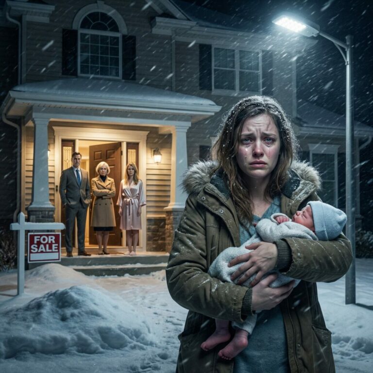 Because of husband mistress, his and MIL kicked me and my 3-day-old baby out into the snowstorm. They had no idea that I had just inherited a $2.3 billion fortune from my grandfather… Just 24 hours later, I made them live in hell…