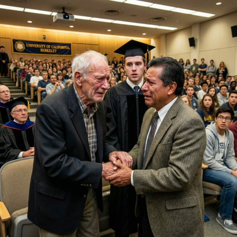 My Poor Stepdad Sat Silently at My PhD Defense—Until the Professor Froze Mid-Handshake and Whispered His Name. What Followed Exposed a Forgotten Act of Bravery from Decades Ago, Turned a Construction Worker into a Campus Hero, and Revealed the Quiet Sacrifices Behind My Success That No One Had Ever Seen… Until That Moment.