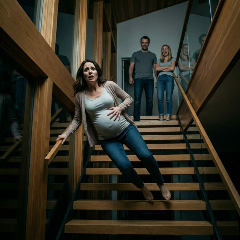 “He smirked and said, ‘Let’s see if you’re really pregnant,’ before shoving me down the stairs.” I remember the crack of my body against the steps, the pain ripping through me—then my sister’s laughter echoing above. She was enjoying this. As I lay there bleeding, one thought burned in my mind: this fall wasn’t an accident… and it wasn’t the end of my story.