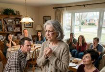 I stepped into the room on my 70th birthday with a dark bruise burning beneath my eye, and the laughter died instantly. Someone whispered, “What happened?” My son answered before I could. “My wife,” he said coldly. “She taught her a lesson.” His wife didn’t deny it—she smiled. Then my other son took one step forward and said something that shattered the silence forever…