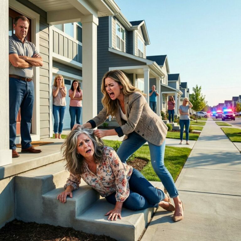 I still hear the crack of my skull hitting the floor when my son-in-law snarled, “Stay down.” My daughter grabbed my hair, dragging me outside as neighbors stared in silence. “Get out. It’s three million. You’re nothing,” she hissed. I thought that was the end. I didn’t know someone was dialing 911. And when the sirens came, everything they built began to collapse.