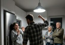 My husband slammed me into the refrigerator, his knee crashing into my face until I heard the crack. Blood poured down my lips as I reached for my phone, but my mother-in-law ripped it away. “Stop overreacting,” she sneered. “It’s just a scratch.” “Drama queen,” my father-in-law muttered. They thought they’d silenced me. What they didn’t know was: in that moment, I wasn’t breaking—I was planning their end.