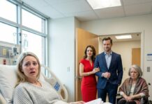 My husband squeezed my hand and said, ‘If you really love me, prove it. Donate your kidney to my mom. Show your loyalty.’ I signed the papers, thinking I was saving our family. Two days after surgery, still in pain, he walked into my hospital room with a woman in a red dress on his arm, his mother in a wheelchair. He tossed divorce papers on my lap and smirked. That’s when I realized the transplant wasn’t the only thing I’d lost…