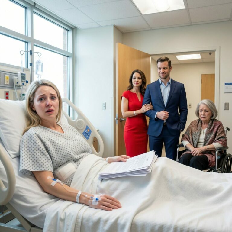 My husband squeezed my hand and said, ‘If you really love me, prove it. Donate your kidney to my mom. Show your loyalty.’ I signed the papers, thinking I was saving our family. Two days after surgery, still in pain, he walked into my hospital room with a woman in a red dress on his arm, his mother in a wheelchair. He tossed divorce papers on my lap and smirked. That’s when I realized the transplant wasn’t the only thing I’d lost…