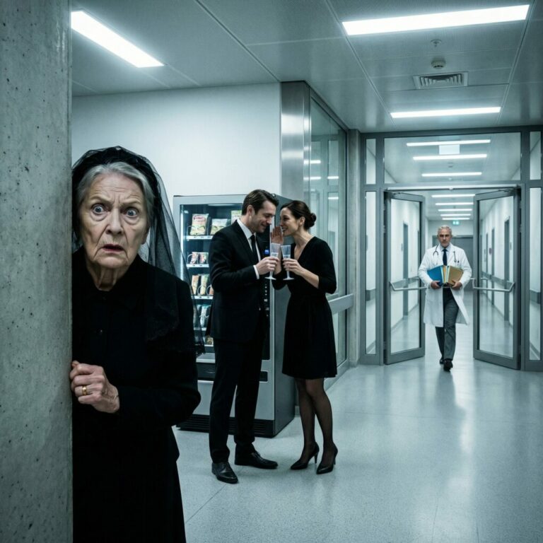 «Por fin mi hija se ha ido», susurró mi yerno, chocando copas de champán con su amante; ambos vestidos de negro, aún impregnados del olor del tanatorio. «Ahora somos libres». Yo me quedé paralizada en el pasillo del hospital, apretando con fuerza el anillo de boda de mi hija en el puño, cuando el médico salió apresurado, pálido como el papel. «Señor Collins… hay algo que necesita saber sobre la muerte de su esposa». La sonrisa de su amante se desvaneció. La mía no.