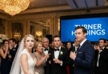 At their extravagant wedding, my brother’s bride scoffed, “A family as poor as yours disgraces our name.” My father suddenly laughed, rose from his seat, and walked out—and moments later, the truth she had mocked came to light, draining the color from her face.