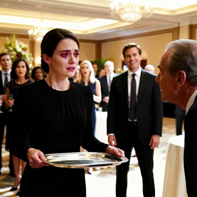 “So what if your mother is dead? Stop crying and go serve the guests!” On the very day of my mother’s funeral, my husband forced me to wait tables at his promotion party. As I swallowed my grief and carried trays through the room, a mysterious man stepped closer and whispered a truth about my mother—one secret that would shatter everything my husband thought he owned.