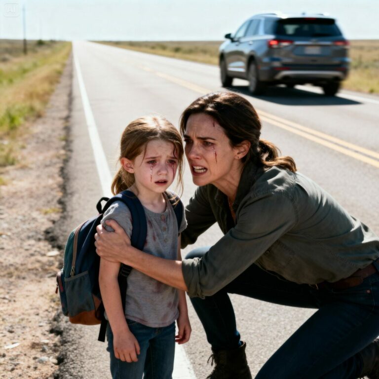 Después de que mi hija de 8 años se mareara en el coche, mis padres la echaron y la abandonaron en una carretera DESIERTA, porque —según ellos— estaba “arruinando la diversión” de los otros nietos. No grité. No supliqué. Actué. Y dos horas más tarde, sus vidas empezaron a venirse abajo…