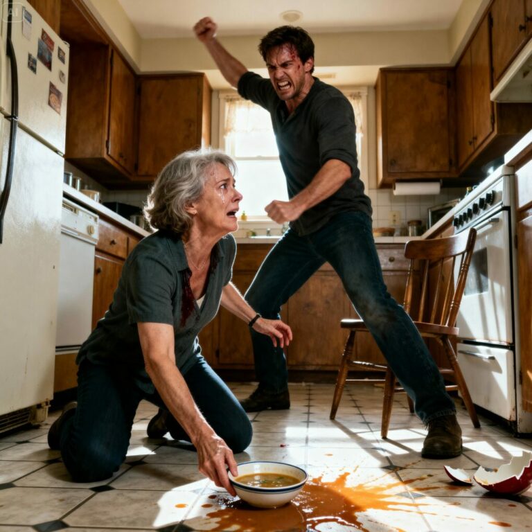 My son beat me up just because the soup wasn’t salted. The next morning he said: ‘My wife is coming for lunch, cover everything up and smile!’ Then he went to the office and when he entered his boss’s room, he turned as pale as chalk.