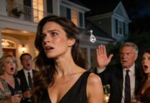 At the family party, my parents forced me to hand over the keys to my penthouse to my unemployed sister — right in front of 30 guests. When I refused, dad slapped me so hard that one of my earrings flew off. I walked out, took out my phone, and pressed the button… 30 minutes later…