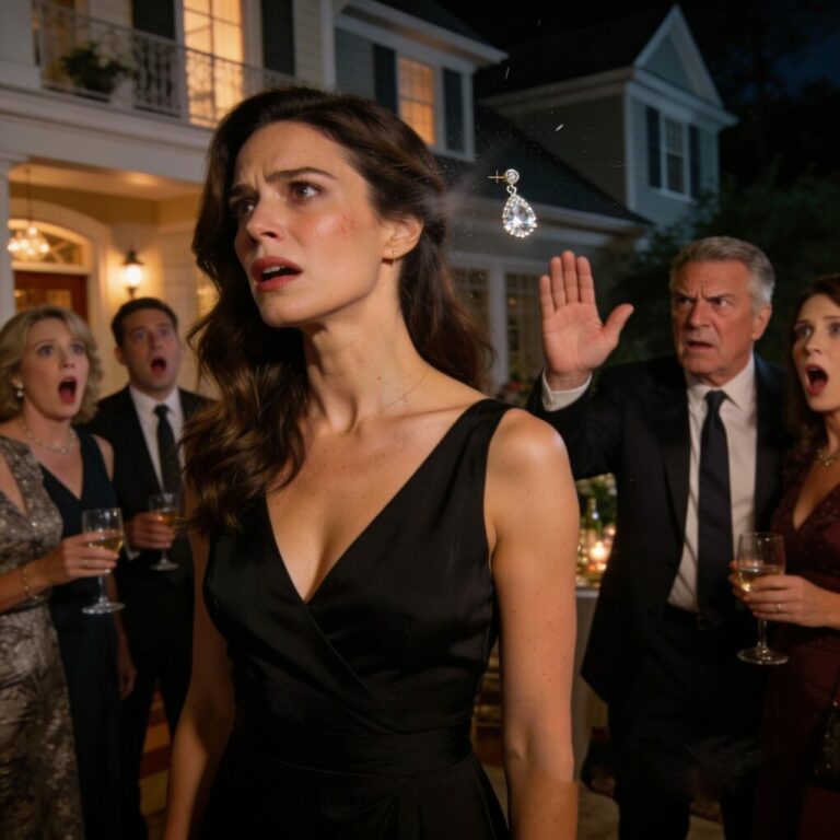 At the family party, my parents forced me to hand over the keys to my penthouse to my unemployed sister — right in front of 30 guests. When I refused, dad slapped me so hard that one of my earrings flew off. I walked out, took out my phone, and pressed the button… 30 minutes later…