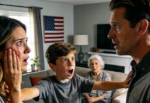 My husband slapped me in front of his mother, who just sat there with a smug smile — but our 10-year-old son jumped to his feet, and what he did next made them regret ever touching me. It was a moment they would never forget…