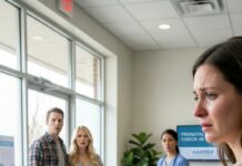 I sat in the prenatal waiting room, fist crushing my ultrasound printout while the ink was still warm—my heart pounding like it wanted out. The door swung open, and I froze. My husband stepped in, his hand firm on another woman’s waist… her belly just as visible as mine. His face drained. “You… why are you here?” She leaned close, smiling. “Don’t tell me you’re pregnant too?” Then the doctor called a name—one I never expected to hear.