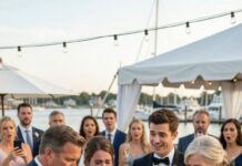 I was smiling through my daughter’s vows when her mother-in-law slid a velvet gift box onto the table. “For the bride,” she purred. My girl opened it—and a housekeeping uniform spilled into her shaking hands. My son-in-law laughed. “Perfect. Just what she’ll need at home.” My daughter’s eyes flooded, lips trembling. I stood up slowly. “Funny,” I said, placing my own box beside hers. “Because I brought a gift too… and it’s not for her.” When she lifted the lid, the room forgot how to breathe.