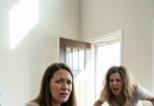 Eight months pregnant, I thought the worst thing about being alone was the silence—until my greedy sister-in-law leaned over my laptop and hissed, “That $120,000 is family money.” “It’s for my baby,” I snapped, blocking the transfer. Her face twisted. “Then you can lose it.” The kick landed like thunder—my water broke instantly. I screamed, and she laughed. Then her fist tangled in my hair, dragging me across the floor… and that’s when the front door clicked.