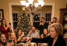I burst into Christmas dinner late—and froze. My sister was alone, juggling plates for twenty guests while everyone snickered. Then her mother-in-law tilted her glass and poured wine over her head. “Are you kidding me?!” I snapped, fists shaking. My sister whispered, “Don’t… not yet.” Before I could explode, I overheard a hissed sentence from across the table: “Make sure she signs tonight.” I made one call. And suddenly… the laughter stopped.