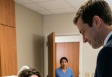 I’m lying in a hospital bed, still shaking from childbirth, when he walks in—smiling like nothing happened. He drops a folder onto my blanket. “Sign it,” he says, voice cold. “Divorce. Asset split. Now.” My throat burns as I swallow my tears. “You’re doing this… today?” I whisper. He leans closer, eyes flat. “You should be grateful I’m being generous.” Then I notice the last page—one clause circled in red. And suddenly, I realize why he’s in such a hurry.