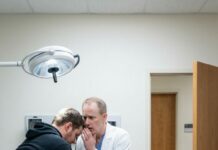 I froze when I saw them—dozens of tiny red bumps dotting my husband’s back, clustered like something laid there. “It’s probably a rash,” he muttered, trying to laugh it off. But my stomach turned. At the clinic, the doctor leaned in, then went strangely still. His lips parted, eyes draining of color. He whispered, “Don’t go home. Call the police. Now.”