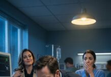 I lay in my hospital bed, pretending the morphine had finally put me under, when my husband bent close and whispered, “When she’s gone, everything is ours.” His mistress let out a soft laugh. “I can’t wait, baby.” My stomach flipped—until the nurse adjusting my IV went rigid, her eyes snapping to them. “She can hear everything you’re saying…” My husband’s face drained of color. Mine didn’t move. Because now I knew exactly what to do next….