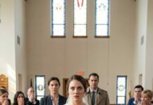 The night before my wedding, I froze outside the door and heard him laughing with his friends. “Relax,” he said. “She’s just a temporary choice—until someone better shows up.” My stomach turned to ice, but my face stayed calm. Next morning, he waited at the altar, smug and shining. I walked in—eyes on him—yet not to become his wife. I raised the envelope and whispered, “You wanted better?” Then the surprise hit, and he dropped to his knees… But that was only the beginning.