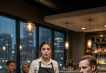 I’m a waitress, so I’m used to rich men and big tips—but last night a billionaire sat in my section and everything changed. When he lifted his wine, I saw it: a tiny red rose, thorns curling into an infinity symbol… on his wrist. My mother has the exact same tattoo. I whispered, “Sir… my mom has one just like yours.” His glass slipped—shattered. He stared at me. “What’s your mother’s name?” I answered… and his face went dead white. Why did he know?