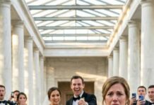 My daughter threw my wedding gift—an old passbook—into a fountain. “Is this just spare change, Mom?” she mocked. Her wealthy husband laughed, calling me a “worthless cleaner.” I walked out. The next morning at the bank, the teller turned pale and begging me : “Ma’am… do not leave.”…