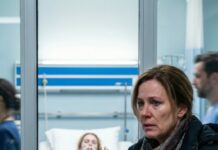 I came back from my business trip without warning—still holding my suitcase—when the ER doors swallowed me whole. My daughter was alone on a gurney, trembling, blood on the sheets. “Mom… he left me,” she whispered, gripping my fingers like a lifeline. A nurse frowned. “No husband. No emergency contact answered.” Then my phone lit up: a video—my son-in-law laughing on a beach… with his mistress. I didn’t cry. I called a lawyer. And when the doctor said, “We need consent—now,” I realized the worst part wasn’t his betrayal… it was what he’d already done.