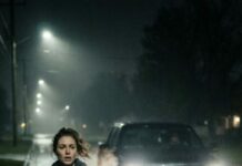 He pressed his lips to my forehead and whispered, “I’m sorry… it has to be this way.” Then the steering wheel jerked—too perfectly—metal screamed, glass exploded, and the world flipped into fire and silence. They pulled a body from the wreck. Not mine. At my funeral, my husband’s hands didn’t shake. His voice did: “Goodbye, love.” Tonight, I step out of the rain and into his headlights. He goes pale. “N-No… you’re dead.” “Miss me?” I smile. He backs away, choking on his own fear. “What are you?” “I’m your mistake,” I say. “And I’m done being buried.” Because if he wanted me erased… he should’ve made sure I couldn’t come back.