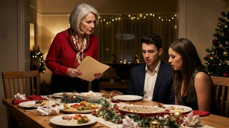 No colgó. Y yo escuché a mi hijo susurrarle a su esposa: “Para Navidad, la metemos en un asilo”. Me quedé helada… luego sonreí. “¿Crees que no oigo nada?”, murmuré, con el pulso firme. Marqué un número: “Licenciado, es hora”. Al amanecer, todo estaba firmado, sellado… y él aún dormía. Cuando abrió los ojos, yo ya tenía la primera jugada. Y esto… apenas empezaba.