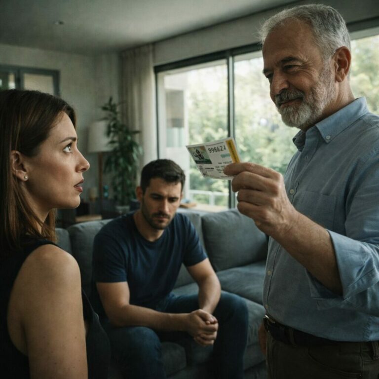 Jugué la lotería con mi nuera por broma… hasta que vi su verdadera cara. “Con 60 millones en nuestra cuenta, ya no te necesitamos. Lárgate”, me escupió sin vergüenza. Sentí el silencio helado en la habitación… luego solté una risa. “Qué curioso”, dije despacio, “porque el boleto ganador está a mi nombre”. Sus rostros se quedaron sin color. Y eso fue solo el principio.