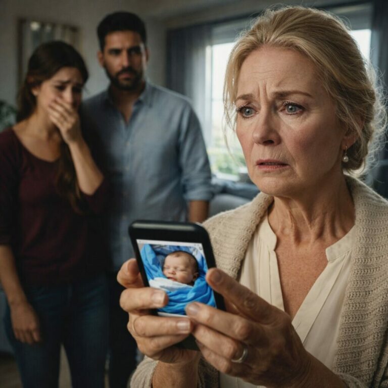 Cuando llamé al hospital para saber dónde nacería mi nieto, mi nuera respondió con voz fría: —“Ya nació hace tres días. Solo vinieron personas especiales.” Mi corazón se apretó. Pedí una foto, solo una. Cuando la recibí, mis manos empezaron a temblar. Ese bebé… no se parecía a nadie de nuestra familia. Y entonces entendí: alguien me estaba mintiendo