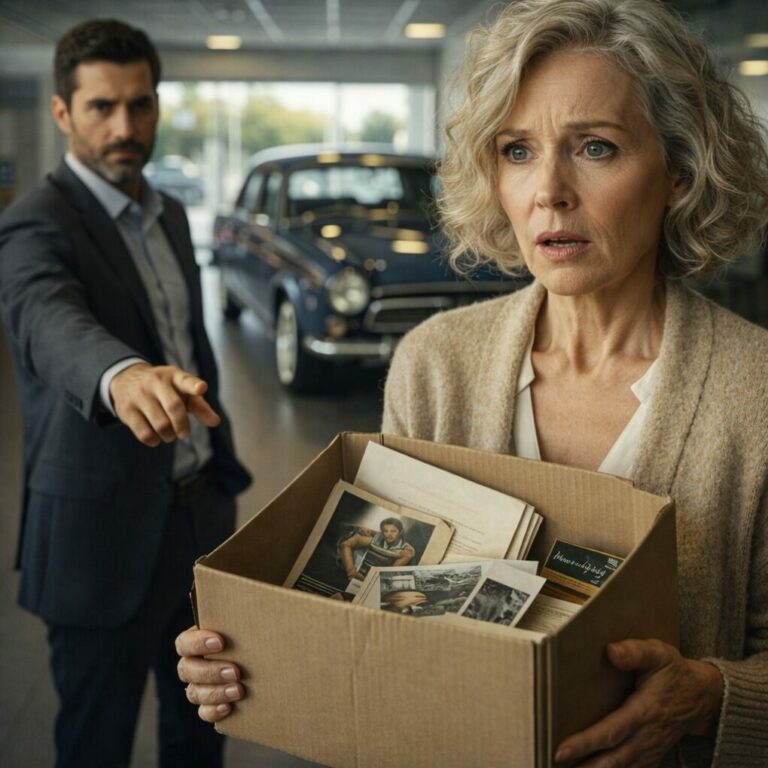 Nunca pensé que abrir un garaje vacío pudiera romperme el corazón. “Tu esposa quiso venderlo”, dijo mi hijo, encogiéndose de hombros. “Necesitaba un armario nuevo”. Sentí que el mundo se detenía… hasta que sonó el teléfono. —Señora, su esposo dejó algo escondido bajo el asiento. Mi mano tembló. En ese momento entendí: el verdadero secreto nunca fue el auto.